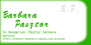 barbara pasztor business card