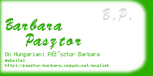 barbara pasztor business card